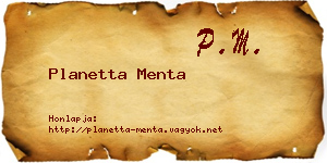 Planetta Menta névjegykártya